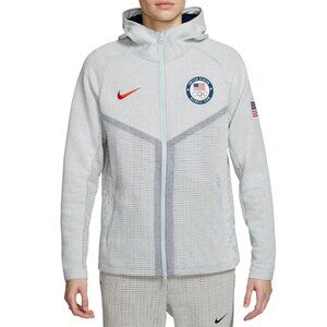 NIKE SPORTSWEAR USA OLYMPIC TECH PACK WINDRUNNER HOODIE CT2798-043 PLATINUM S